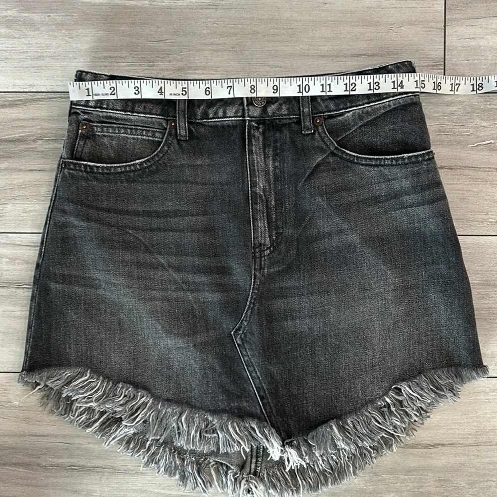 Free People We the Free black denim v cut skirt size 27 NWOT